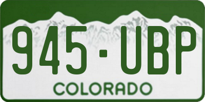 CO license plate 945UBP