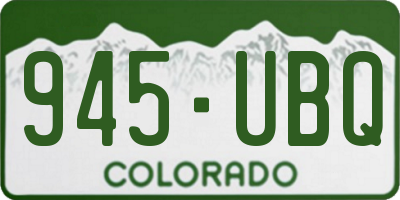 CO license plate 945UBQ