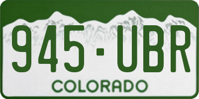 CO license plate 945UBR