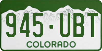 CO license plate 945UBT