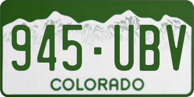 CO license plate 945UBV