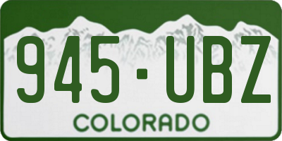 CO license plate 945UBZ
