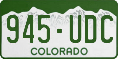 CO license plate 945UDC