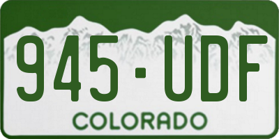 CO license plate 945UDF