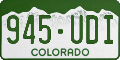 CO license plate 945UDI