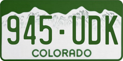 CO license plate 945UDK