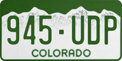 CO license plate 945UDP