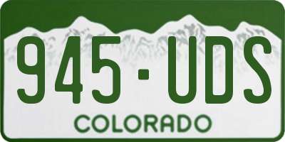CO license plate 945UDS