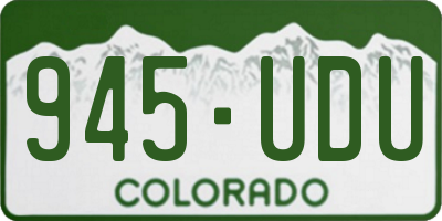 CO license plate 945UDU