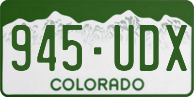 CO license plate 945UDX