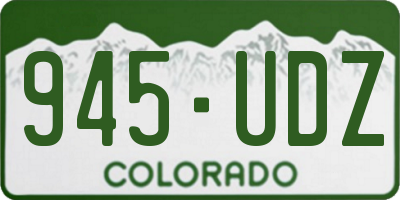 CO license plate 945UDZ