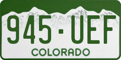 CO license plate 945UEF