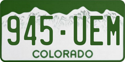 CO license plate 945UEM