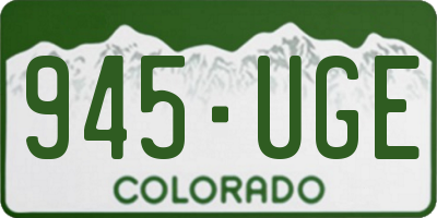 CO license plate 945UGE