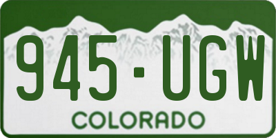 CO license plate 945UGW