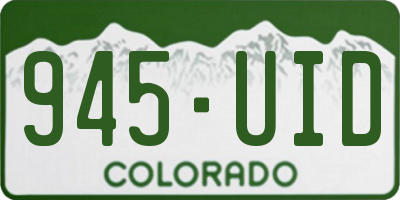 CO license plate 945UID