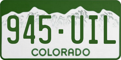 CO license plate 945UIL