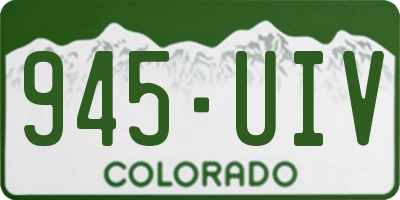 CO license plate 945UIV
