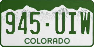 CO license plate 945UIW
