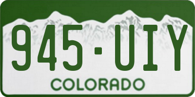 CO license plate 945UIY