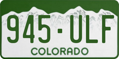 CO license plate 945ULF