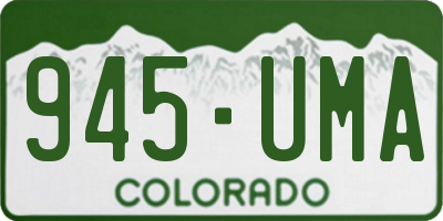 CO license plate 945UMA