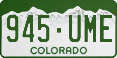 CO license plate 945UME