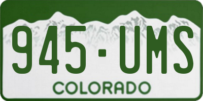 CO license plate 945UMS