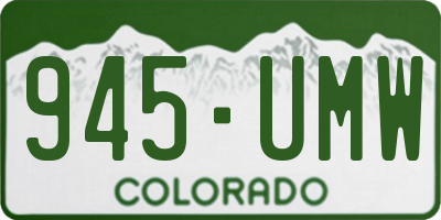 CO license plate 945UMW