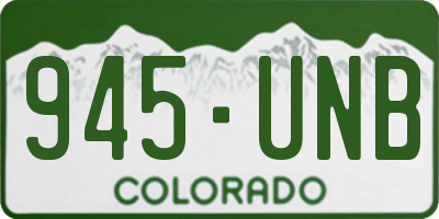 CO license plate 945UNB