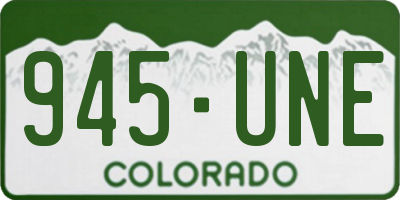 CO license plate 945UNE