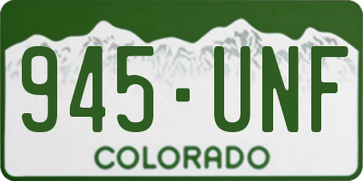 CO license plate 945UNF