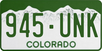 CO license plate 945UNK
