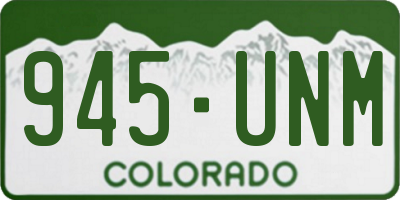 CO license plate 945UNM