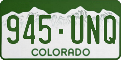 CO license plate 945UNQ