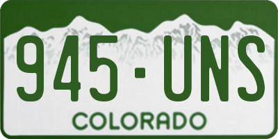 CO license plate 945UNS