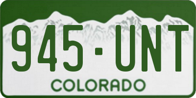 CO license plate 945UNT