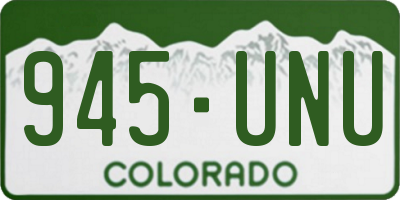 CO license plate 945UNU