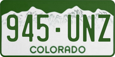 CO license plate 945UNZ
