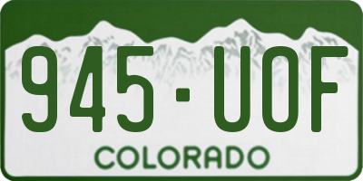 CO license plate 945UOF