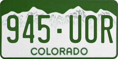 CO license plate 945UOR