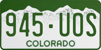CO license plate 945UOS