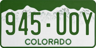 CO license plate 945UOY