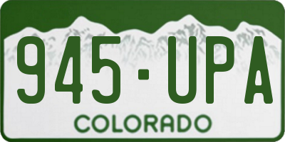 CO license plate 945UPA