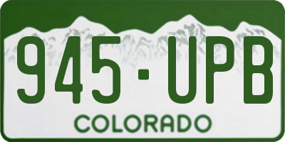CO license plate 945UPB