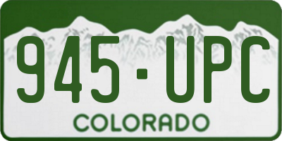 CO license plate 945UPC