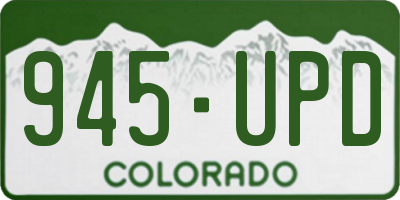 CO license plate 945UPD
