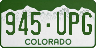 CO license plate 945UPG