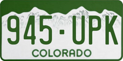 CO license plate 945UPK