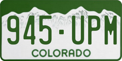 CO license plate 945UPM